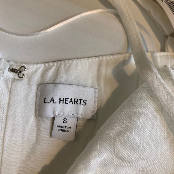 LA Hearts Dress Womens S Small White Straps Lace Trim Lined Back Zip Babydoll - Picture 10 of 13